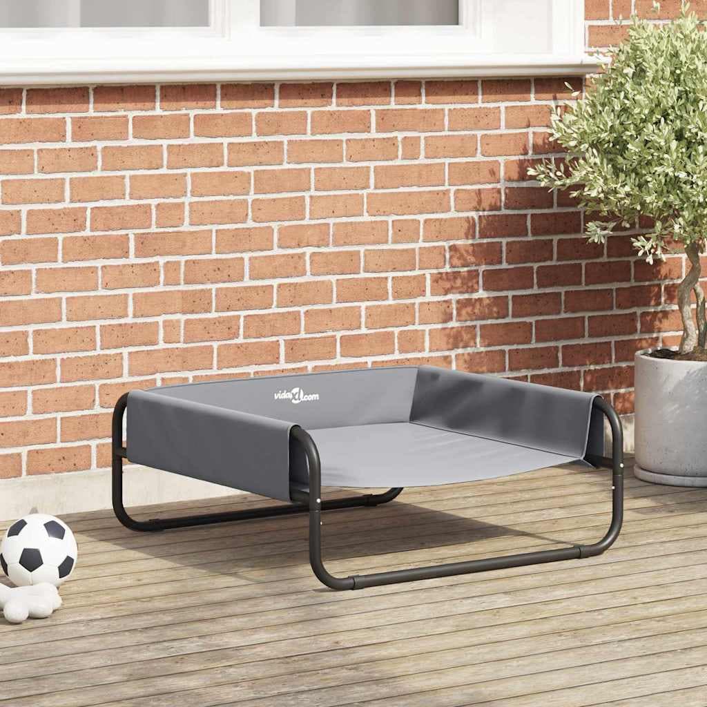 Letto per Cani Grigio chiaro 70 x 70 x 28,5 cm Acciaio