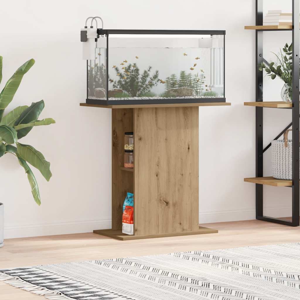Supporto per acquario artigianale in rovere 36x75x72,5 cm