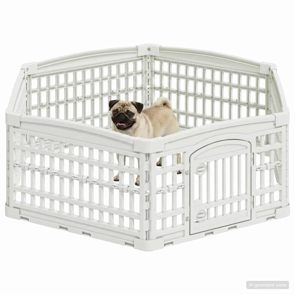 Panchetto per Cani a 6 Pannelli 122 x 106,5 x 40 cm Plastica