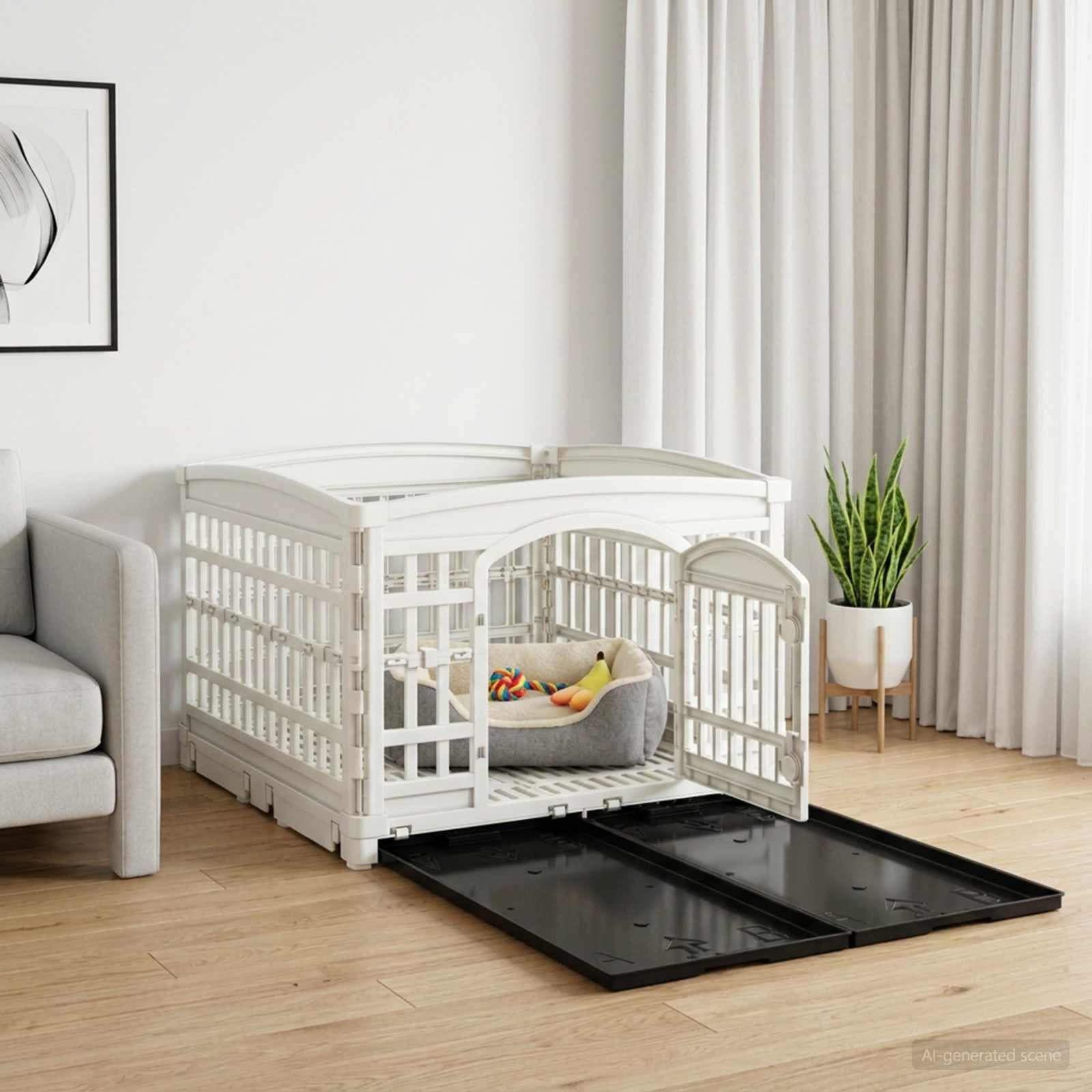 Parco giochi per cani a 4 pannelli 177,5x154,4x112 cm
